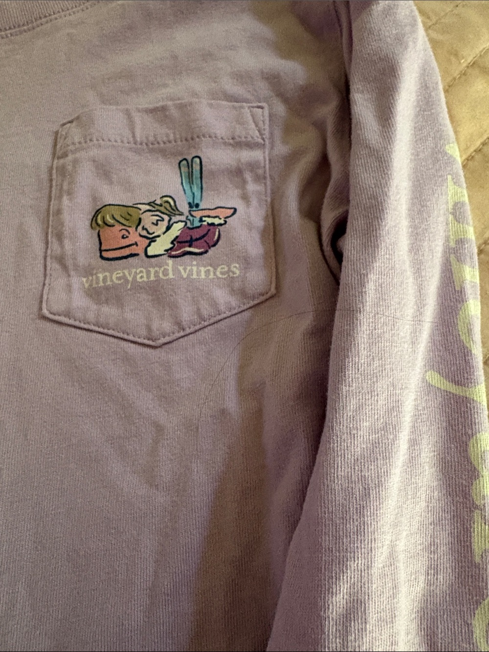 Kids Vineyard Vines Lavender Long-Sleeve Tee with Pocket Whale